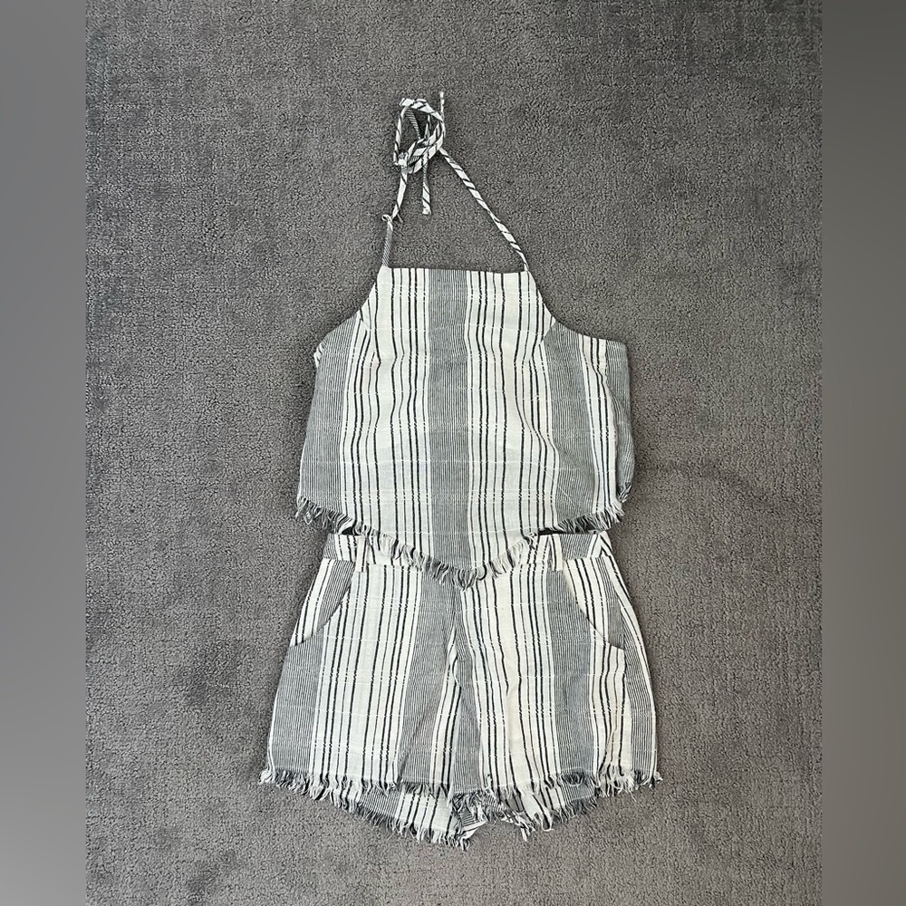 American Threads Halter Top Shorts Coord Set